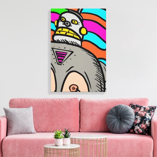 Retro Bot Canvas Afdruk (Insitu (Woonkamer))