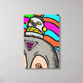 Retro Bot Canvas Afdruk (Voorkant)
