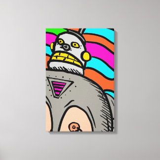 Retro Bot Canvas Afdruk
