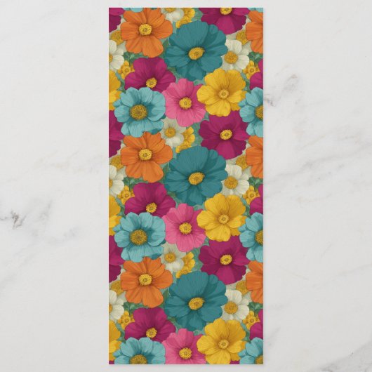 Retro Botanica and Teal Wedding Menu (Achterkant)