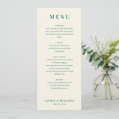 Retro Botanica and Teal Wedding Menu (Staand voorkant)
