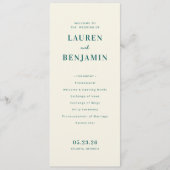 Retro Botanica and Teal Wedding Programmakaart (Voorkant)