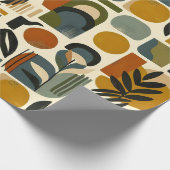 Retro Botanica Geometrica Cadeaupapier (Hoek)