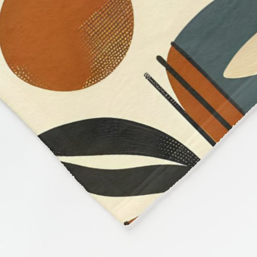 Retro Botanica Geometrica Fleece Deken (Hoek)