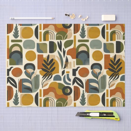 Retro Botanica Geometrica Tissuepapier (Craft)