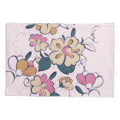 Retro Botanical Custom Name Pink Cream Beige Kussensloop (Achterkant)