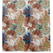 Retro Botanical Floral Shower Curtain Douchegordijn (Voorkant)
