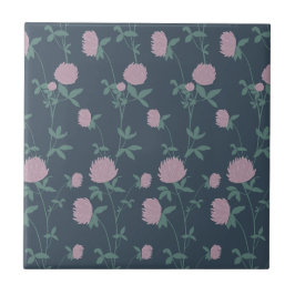 Retro Botanical Meadow Clover | Twilight Meadow Tegeltje