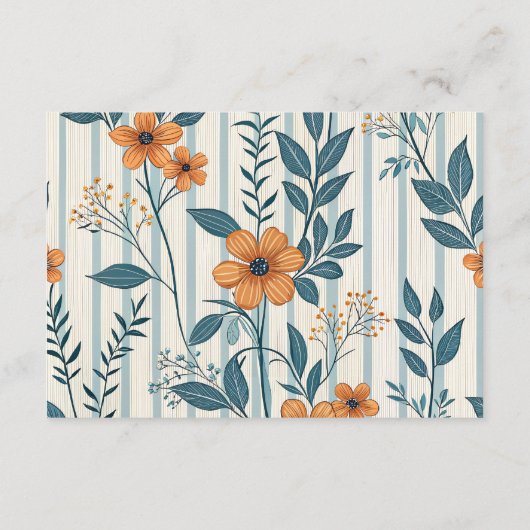 Retro Botanical Tile Baby Shower Diapper Raffle Informatiekaartje (Achterkant)