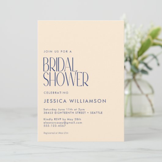 Retro Botanisch Blauw Geel Vrijgezellenfeest Kaart (Staand voorkant)