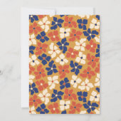 Retro Botanisch Blauw Geel Vrijgezellenfeest Kaart (Achterkant)