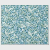Retro botanisch patroon blauw cadeaupapier (Vlak)