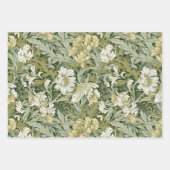 Retro botanisch patroon blauw inpakpapier vel (Voorkant 2)