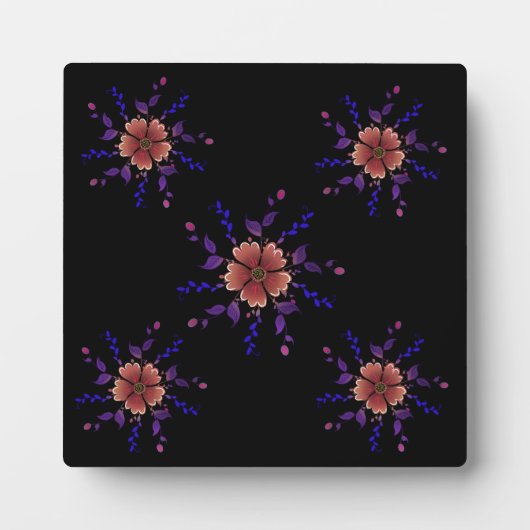 Retro botanisch patroon | op maat fotoplaat (Voorkant)
