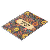 Retro botanische bloemen patroon notitieboek (Linkerzijde)