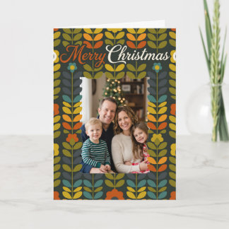 Retro Botanische Foto Mid Century Kerstmis Kaart