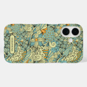 Retro botanische handgetekende lijnkunst gepersona Case-Mate iPhone case (Achterkant (horizontaal))