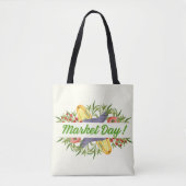  Retro Botanische Kruideniersmarkt Tote Bag (Voorkant)
