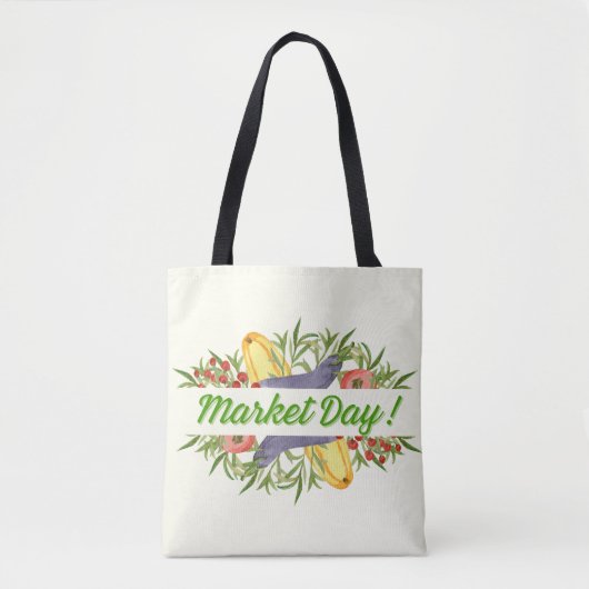 Retro Botanische Kruideniersmarkt Tote Bag (Voorkant)