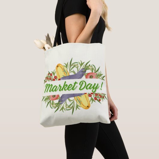  Retro Botanische Kruideniersmarkt Tote Bag (Dichtbij)