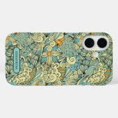 Retro Botanische lijntekening gepersonaliseerd Case-Mate iPhone Case (Achterkant (horizontaal))