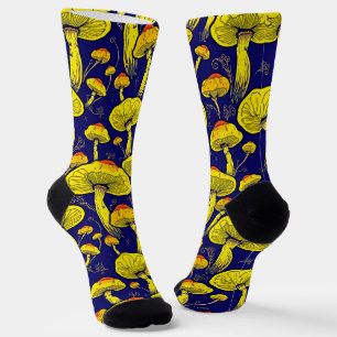 Retro Botanische Paddenstoelen Kunst Sokken