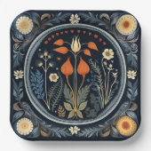 Retro Botanische Samhain / Halloween Party Borden Papieren Bordje (Voorkant)