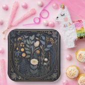 Retro Botanische Samhain / Halloween Party Borden Papieren Bordje (Feest)