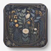 Retro Botanische Samhain / Halloween Party Borden Papieren Bordje (Voorkant)