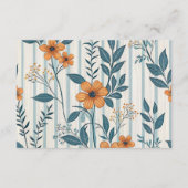 Retro Botanische Tegel Baby Shower Luier Raffle Informatiekaartje (Achterkant)