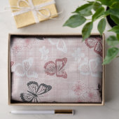 Retro botanische vlinder toile-patroon (2) tissuepapier (Geschenk)