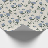 Retro Botanische Weideklaver | Frans Linnen Cadeaupapier (Hoek)