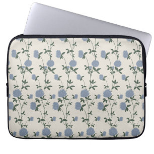 Retro Botanische Weideklaver Frans Linnen Laptop Sleeve