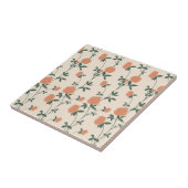 Retro Botanische Weideklaver | Gebakken Klei Tegeltje (Zijkant)