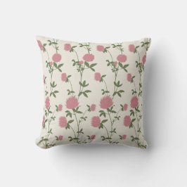 Retro Botanische Weideklaver | Vintage Archief Kussen