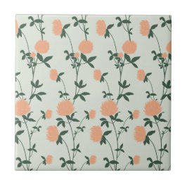 Retro Botanische Weideklaver | Zachte Lente Tegeltje