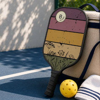 Retro Botanische Wilde Bloem 80s Pickleball Paddle