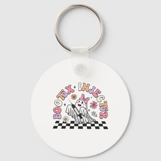 Retro Botox Injector Halloween Ghost Dysport Deale Sleutelhanger (Voorkant)