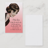 Retro  Bouffant Pink Haarstylist Card Visitekaartje (Voorkant / Achterkant)