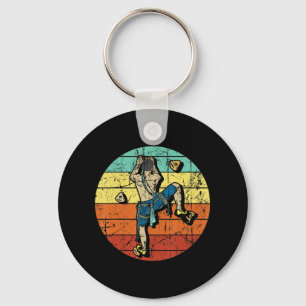 Retro Bouldering Wall Climber Rock Climbing Mounta Sleutelhanger