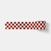Retro Bourgogne Geruit Patroon Kerst Satijnen Lint (Voorkant)