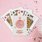 Retro Bourgogne Rode Disco Bal Bruiloft Gepersonal Pokerkaarten
