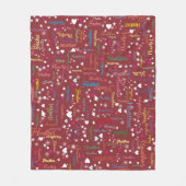 Retro Bourgogne Sky vol namen, harten en sterren Fleece Deken (Voorkant)