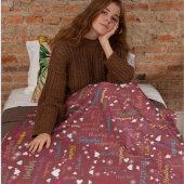 Retro Bourgogne Sky vol namen, harten en sterren Fleece Deken