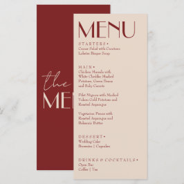 Retro Bourgondië Crème Oude Geld Elegante Trouw Menu