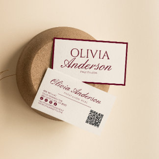 Retro Bourgondië Luxe Oude Geld QR Code Trendy Visitekaartje