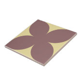 Retro Bourgondische gele bloemblad Midden eeuw Tegeltje (Zijkant)