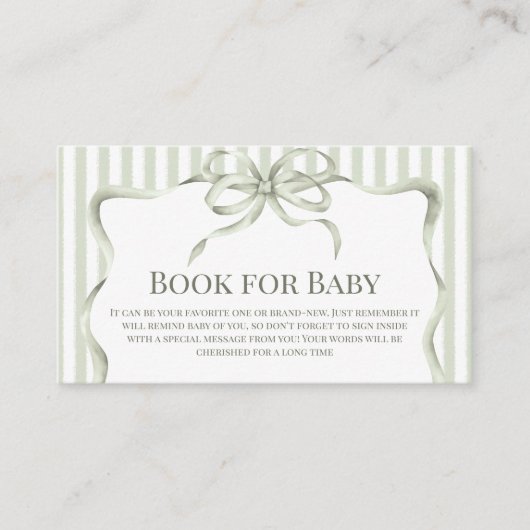 Retro Bow Cafe Bebe Coffee Book For Baby Shower Informatiekaartje (Voorkant)