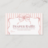 Retro Bow Cafe Bebe Girl Coffee Baby Shower Diaper Informatiekaartje (Voorkant)