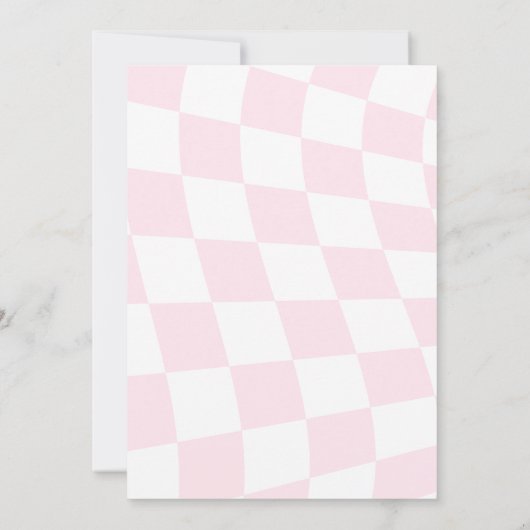 Retro Bow geruit eerste verjaardag uitnodiging (Achterkant)